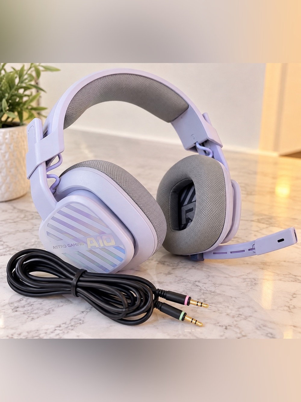 Astr A10 Pastel Lilac Over-Ear Gaming Headset with Gray Cushions